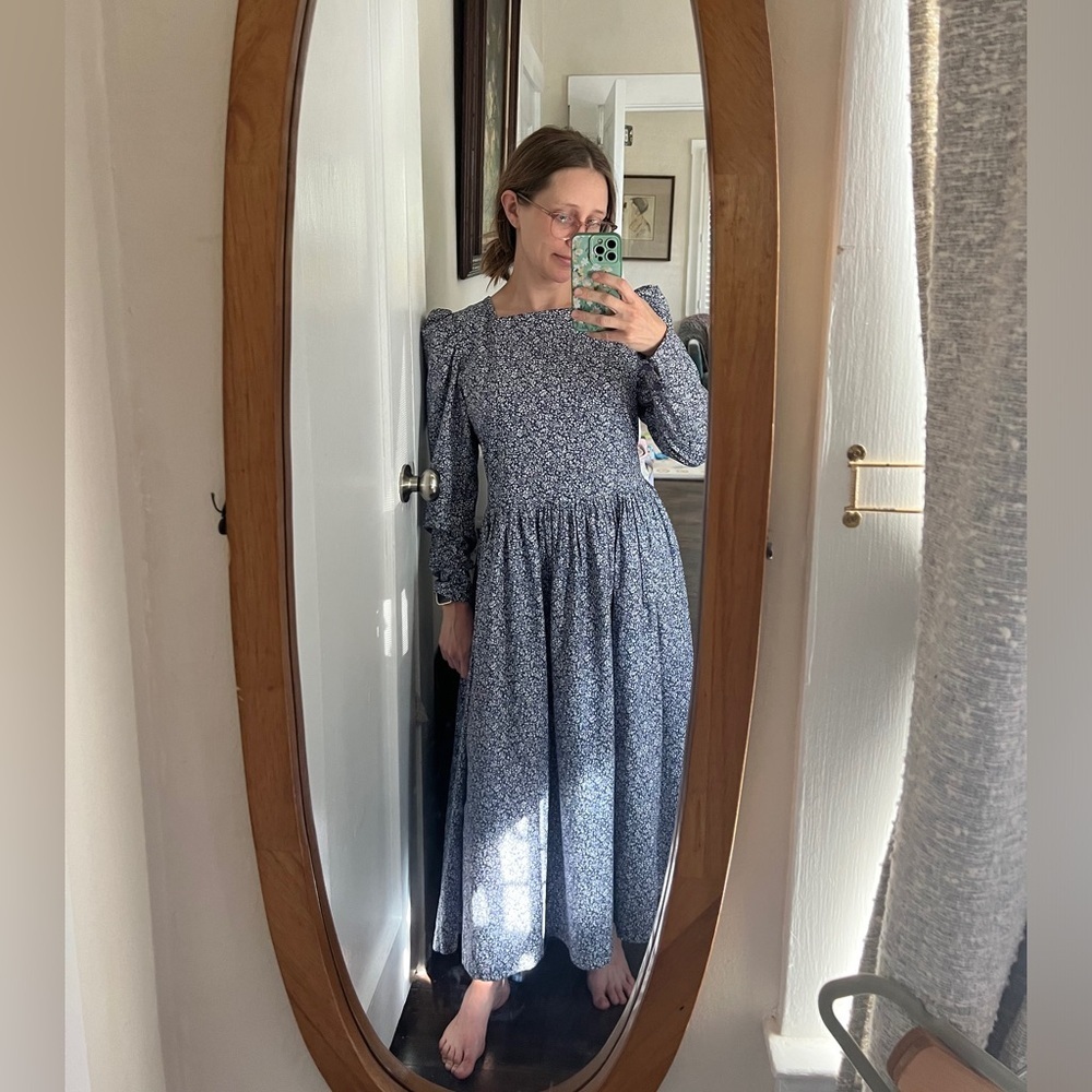 Vintage Laura Ashley Floral Fit & Flare Midi Dress - Picture 7 of 7